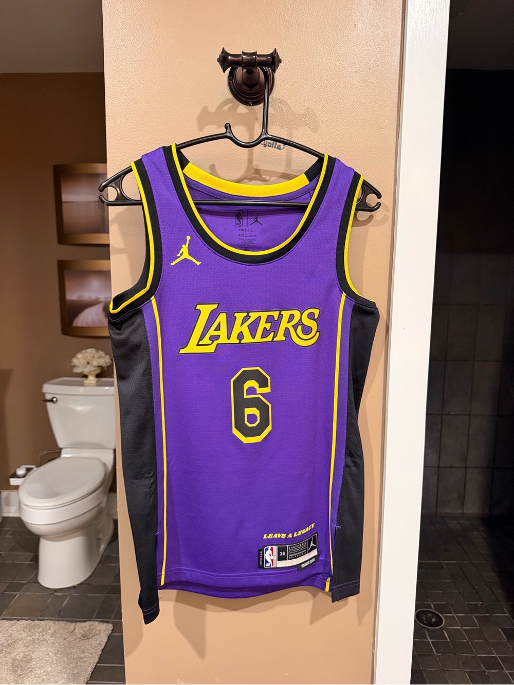 Nike Purple and Yellow Los Angeles Lakers #6 Jersey